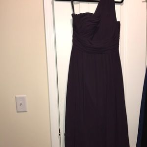 Bill levkoff eggplant purple bridesmaid dress